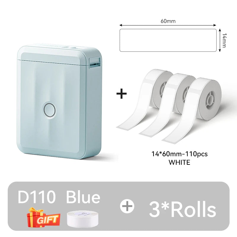 NIIMBOT D110 Upgraded Version Thermal Label Printer Mini Portable Smart Label Maker With Tape for Office Home Kitchen School