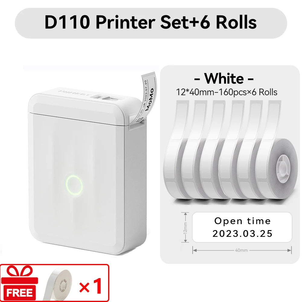Niimbot D110 Mini Handheld Thermal Label Maker Wireless Sticker Machine Inkless Pocket with Label Sticker for Home Office
