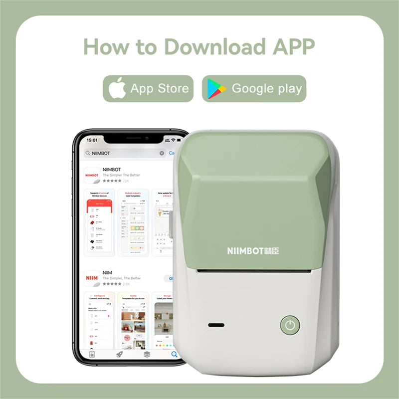 Niimbot B1 Mini Thermal Printer Bluetooth Portable Pocket Label Maker Self-adhesive Sticker Printer Machine For Small Business