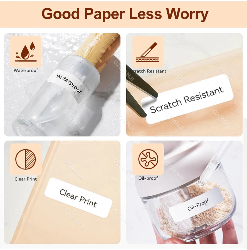 Niimbot Thermal Label White Color Paper 12-15mm Thermal Sticker Paper Roll Waterproof for official D11 D110 D11H D101 Printer