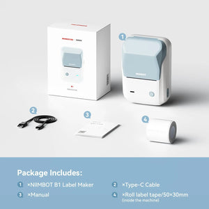 Niimbot B1 Portable Thermal Label Printer Wireless Sticker Printer For Home Adhesive Label Maker Compatible With iOS & Android