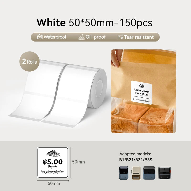 NIIMBOT Thermal Sticker Label Paper for B1 B21 B3S B31 Waterproof Marking Label Price Tag Adhesive Tape Price-tag Sticker