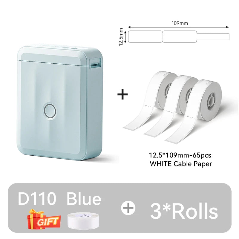 NIIMBOT D110 Upgraded Version Thermal Label Printer Mini Portable Smart Label Maker With Tape for Office Home Kitchen School