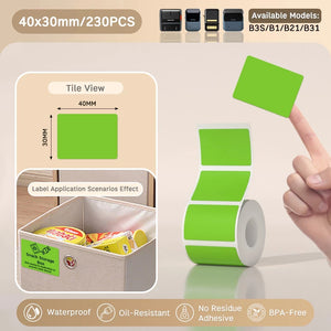 NIIMBOT B21/B203/B3S Label Machine Printing Paper Self Adhesive Label Waterproof Oil Resistant Tear Resistant Label