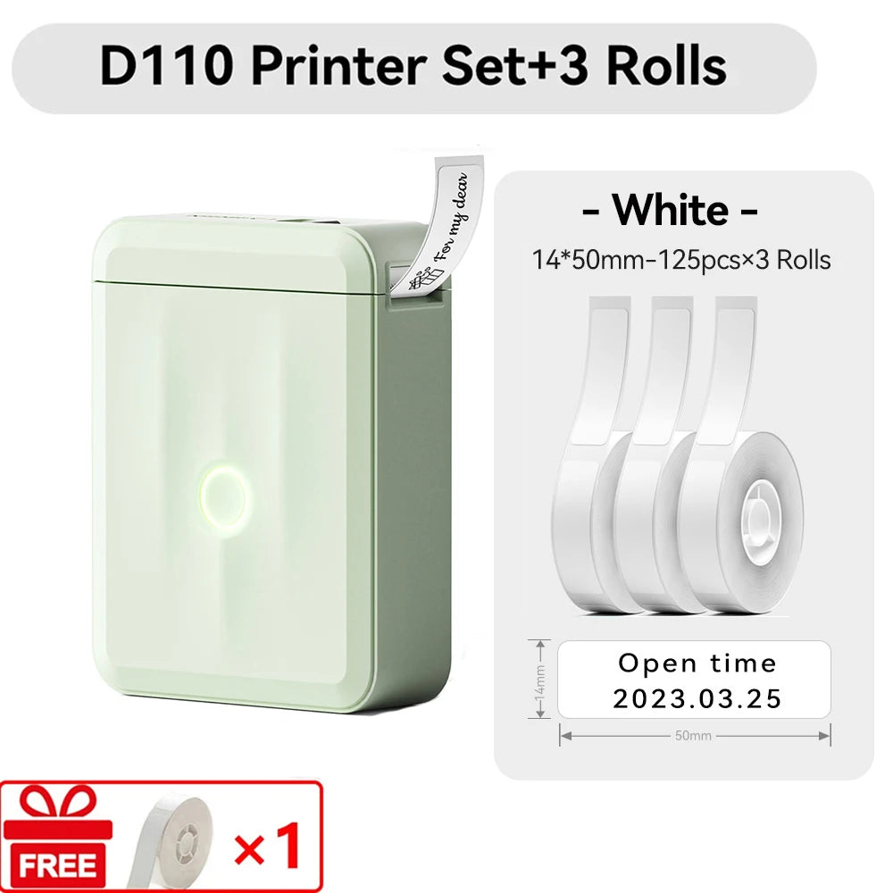 Niimbot D110 Mini Handheld Thermal Label Maker Wireless Sticker Machine Inkless Pocket with Label Sticker for Home Office