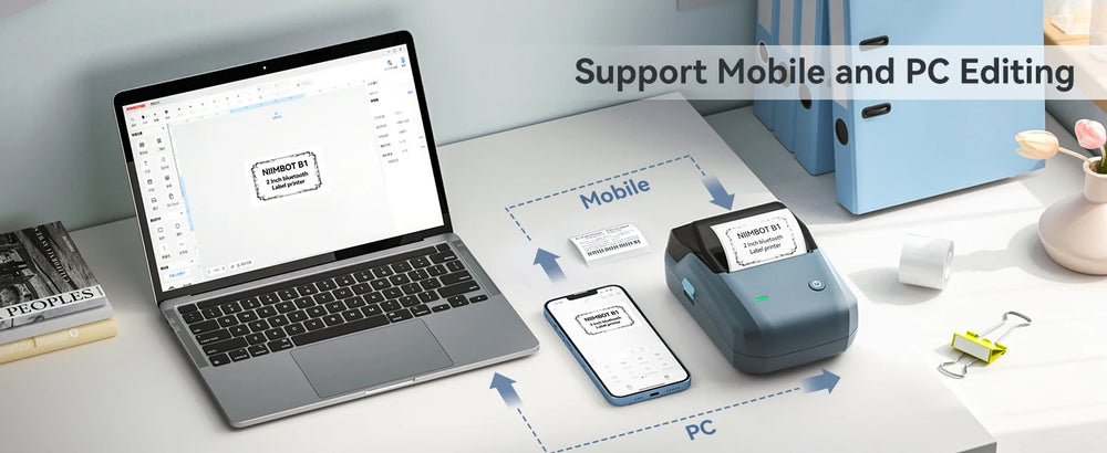 Niimbot B1 Mini Portable Thermal Printer Adhesive Label Printer Sticker Labels Labeler Bluetooth Labeling Machine Without Ink
