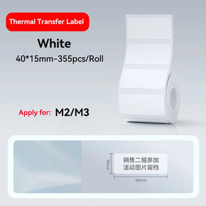 Thermal Transfer Labels for Niimbot M2/M3 Printer Thermal Transfer Ribbon Home Office 20-50mm Width Label Paper Sticker