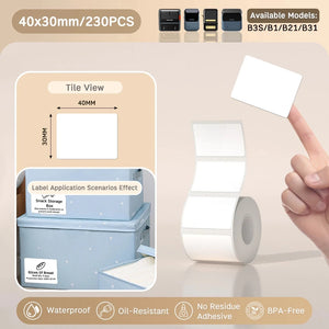 NIIMBOT B21/B203/B3S Label Machine Printing Paper Self Adhesive Label Waterproof Oil Resistant Tear Resistant Label