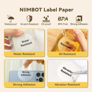 NIIMBOT B21/B1/B3s Transparent Label Printing Paper Name Sticker Waterproof Circle/square Thermal Label paper