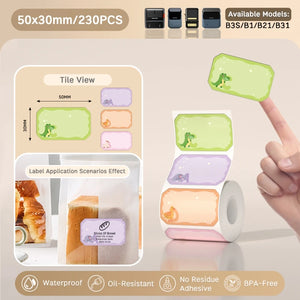 NIIMBOT B21/B203/B3S Colored Label Machine Printing Paper Self Adhesive Label Waterproof Oil Resistant Tear Resistant Label