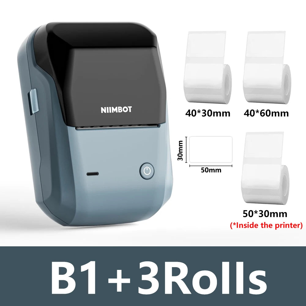 Niimbot B1 Mini Portable Thermal Printer Adhesive Label Printer Sticker Labels Labeler Bluetooth Labeling Machine Without Ink
