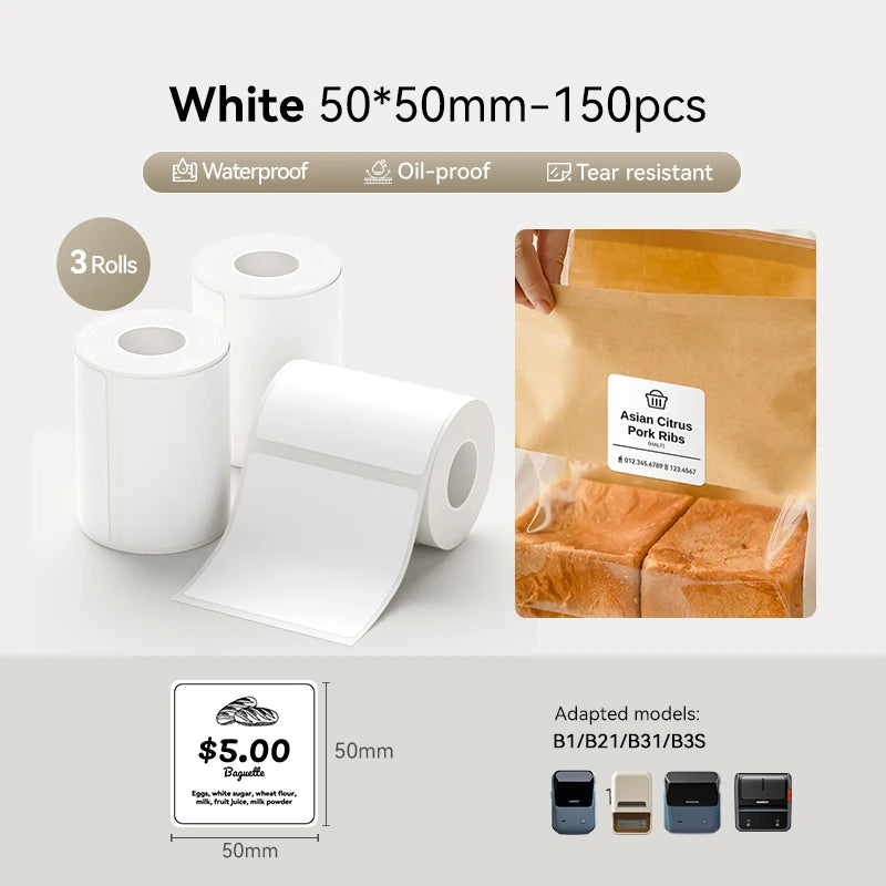 NIIMBOT Thermal Sticker Label Paper for B1 B21 B3S B31 Waterproof Marking Label Price Tag Adhesive Tape Price-tag Sticker