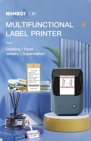 Niimbot B1 Thermal Label Printer Portable Bluetooth Wireless Handheld Printer Self-adhesive Sticker Maker Price Barcode