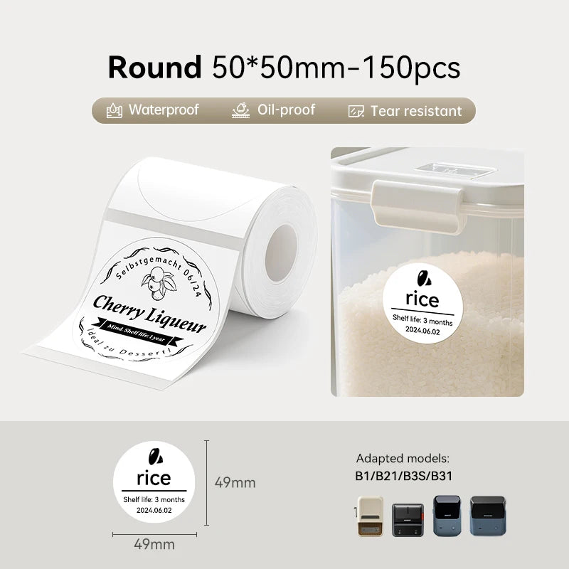 NIIMBOT Thermal Sticker Label Paper for B1 B21 B3S B31 Waterproof Marking Label Price Tag Adhesive Tape Price-tag Sticker