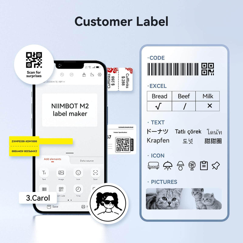 Thermal Transfer Label Printer Labels for M2, M3-6