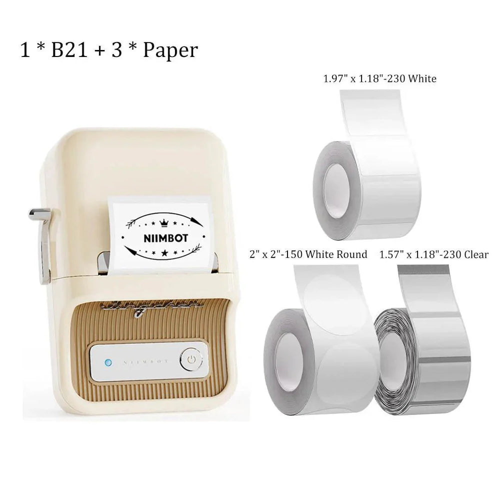 NIIMBOT B21 Pro 300dpi Label Printer, Photo Printing, Bluetooth Connection for Home, Business, Office