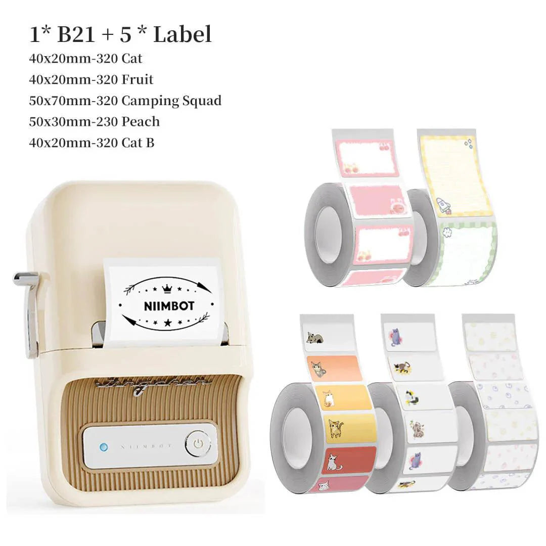 B21 Pro 300dpi Label Printer, Photo Printing, Bluetooth Connection for Home, Business, Office