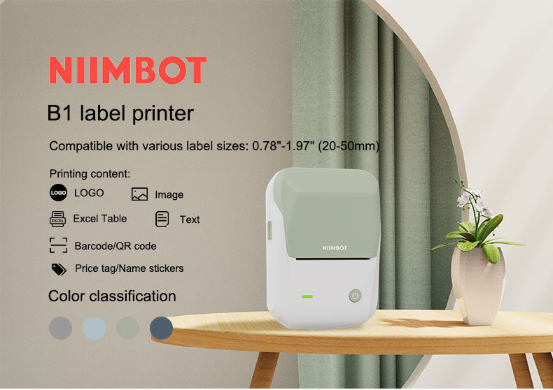 Quality product Niimbot B1 Label Printer Portable Handheld Thermal  Mini Barcode QR Code Sticker Sticky note Rolls Maker