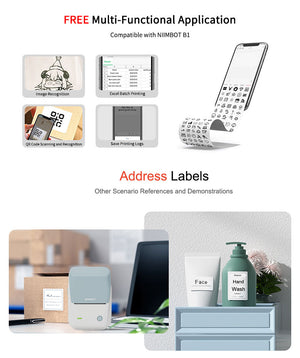 Quality product Niimbot B1 Label Printer Portable Handheld Thermal  Mini Barcode QR Code Sticker Sticky note Rolls Maker