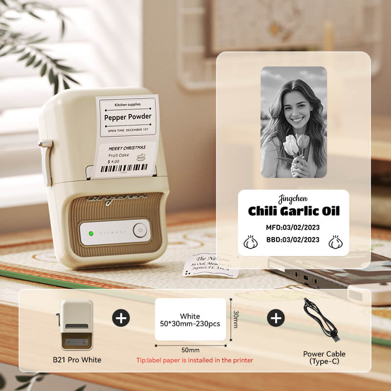 B21 Pro 300dpi Label Printer, Photo Printing, Bluetooth Connection for Home, Business, Office-24