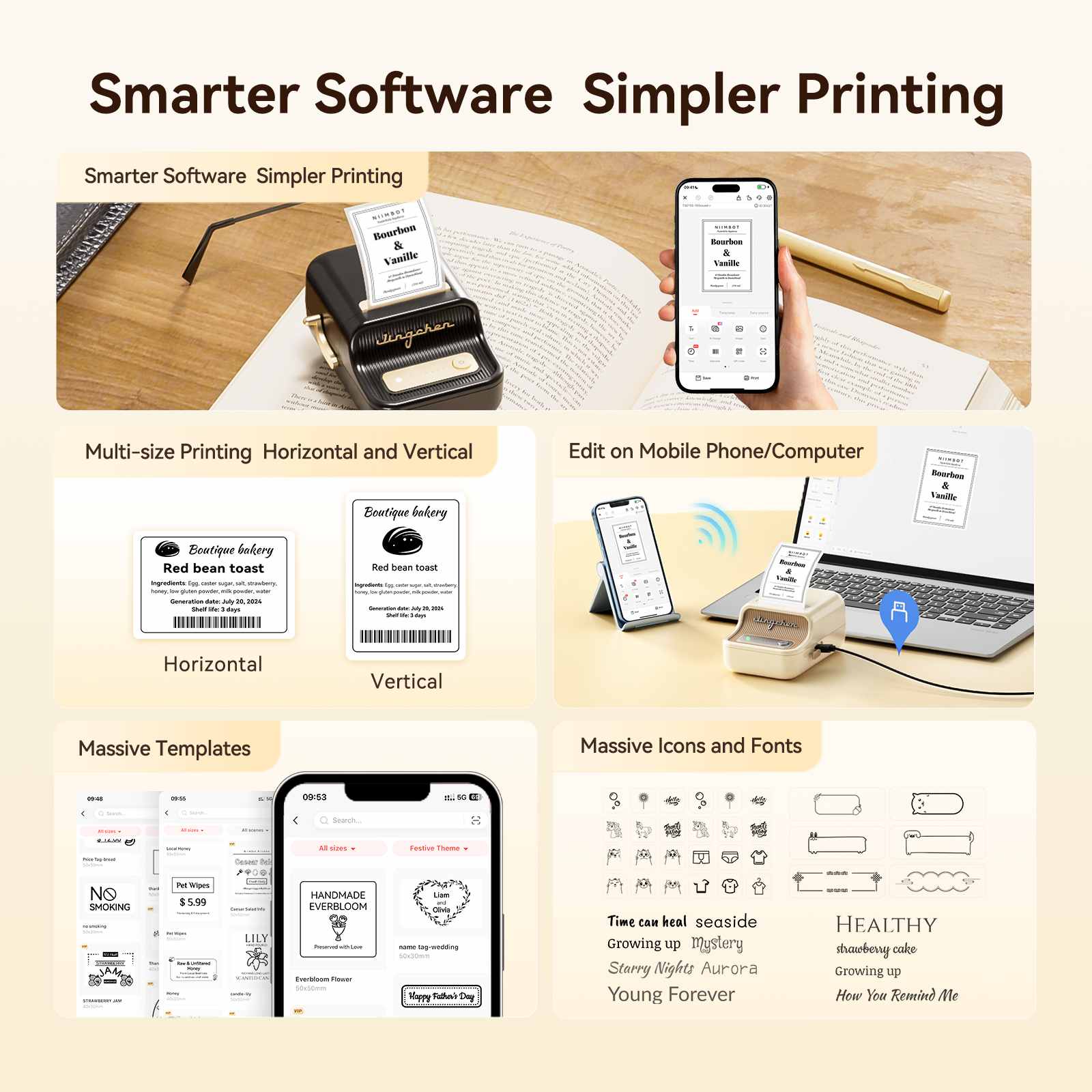 B21 Pro 300dpi Label Printer, Photo Printing, Bluetooth Connection for Home, Business, Office