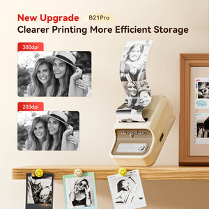 NIIMBOT B21 Pro 300dpi Label Printer, Photo Printing, Bluetooth Connection for Home, Business, Office
