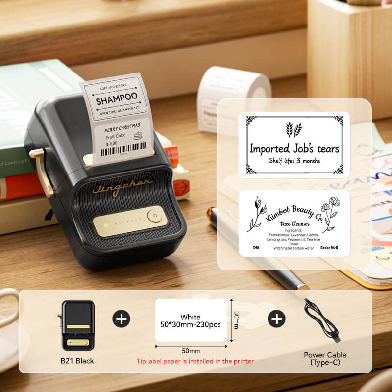 B21 Bluetooth Thermal Label Printer, Efficient for Home, Office, Business