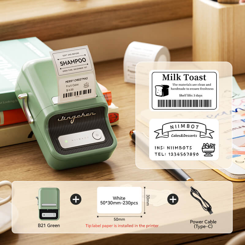 B21 Bluetooth Thermal Kitchen Storage Labels Printer, Efficient for Home, Support PC&Phone