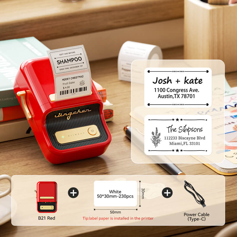 B21 Bluetooth Thermal Kitchen Storage Labels Printer, Efficient for Home, Support PC&Phone