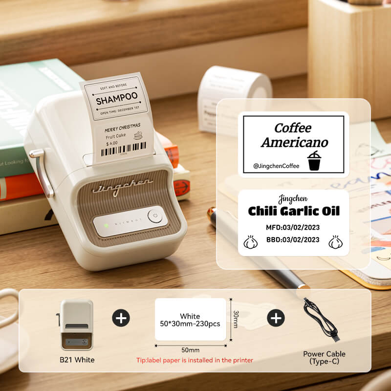 B21 Bluetooth Thermal Kitchen Storage Labels Printer, Efficient for Home, Support PC&Phone