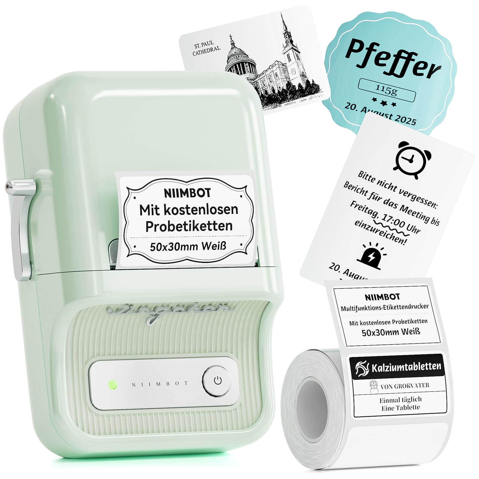 B21 Bluetooth Thermal Kitchen Storage Labels Printer, Efficient for Home, Support PC&Phone