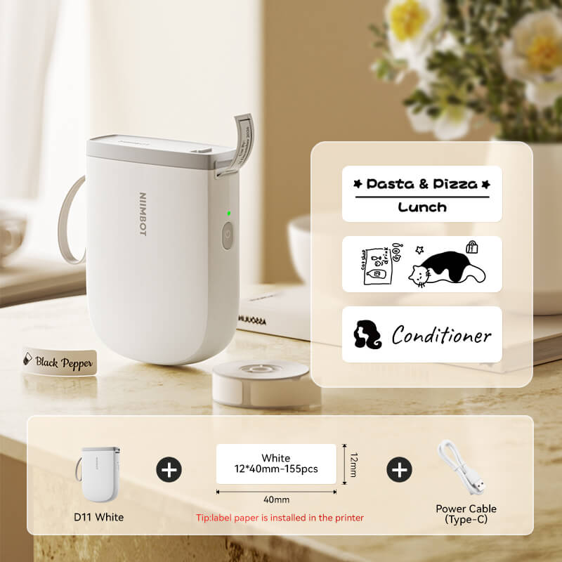 D11 Upgraded 300dpi Mini Printer Portable Bluetooth Connection for Home, School-13