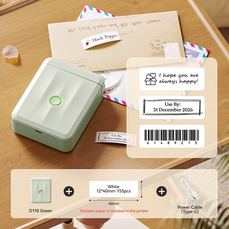 D110 Upgraded Thermal Switch Mini Label Maker Bluetooth for Office Home School-36