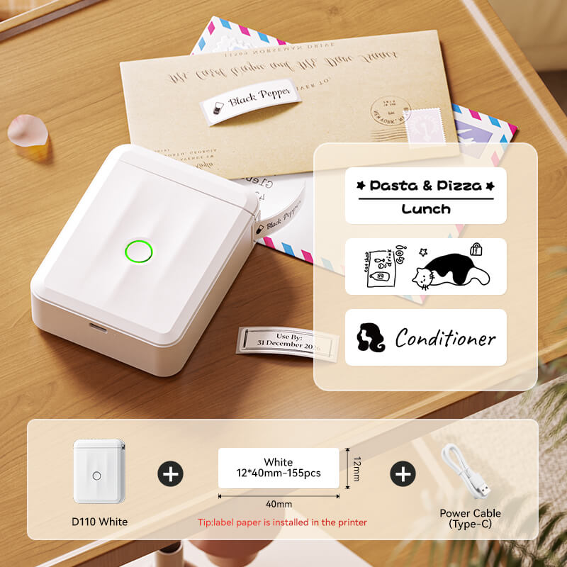 D110 Upgraded Bluetooth Printer for Office, Home, Kitchen, School