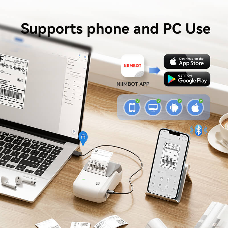 B1 Thermal Logistics Label Printer, for Shipping Packages, Support Android, iPhone, Windows