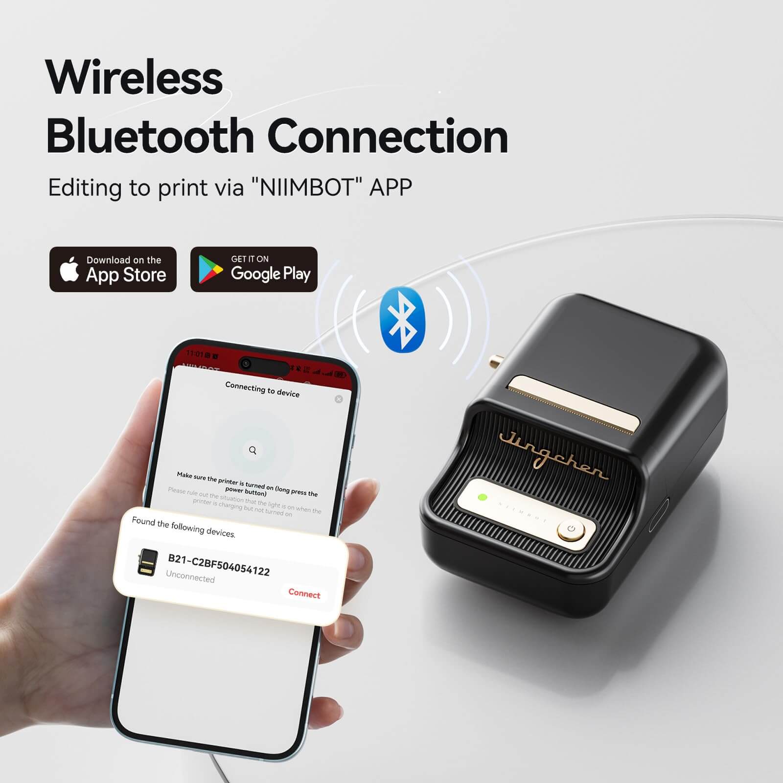 B21 Bluetooth Thermal Label Printer, Efficient for Home, Office, Business