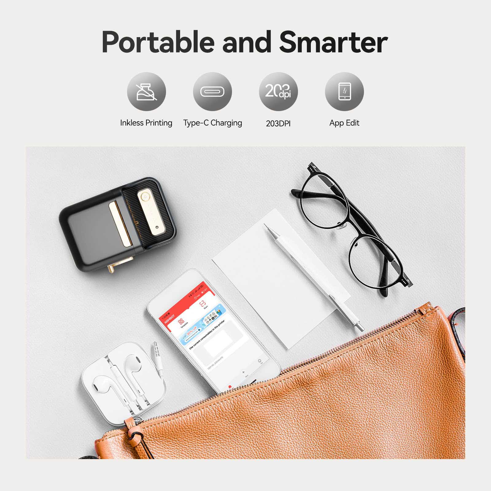 B21 Bluetooth Thermal Label Printer, Efficient for Home, Office, Business