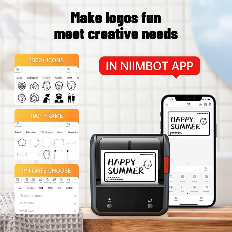 NIIMBOT B3S Label Printer with Tape - Streamline Your Labeling and Receipt Printing - NIIMBOT