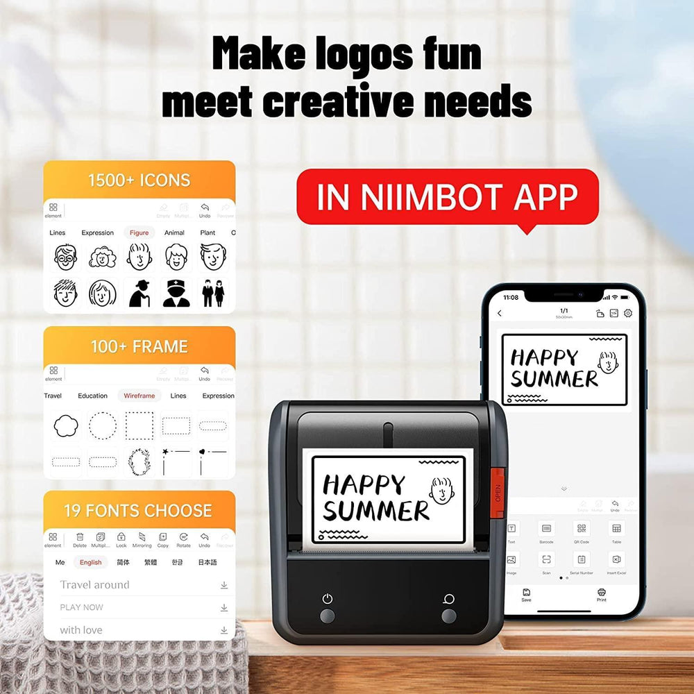 NIIMBOT B3S Label Printer with Tape - Streamline Your Labeling and Receipt Printing - NIIMBOT