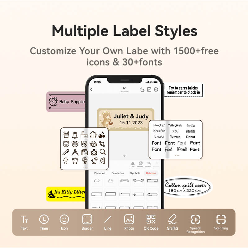 D110 Upgraded Bluetooth Printer for Office, Home, Kitchen, School