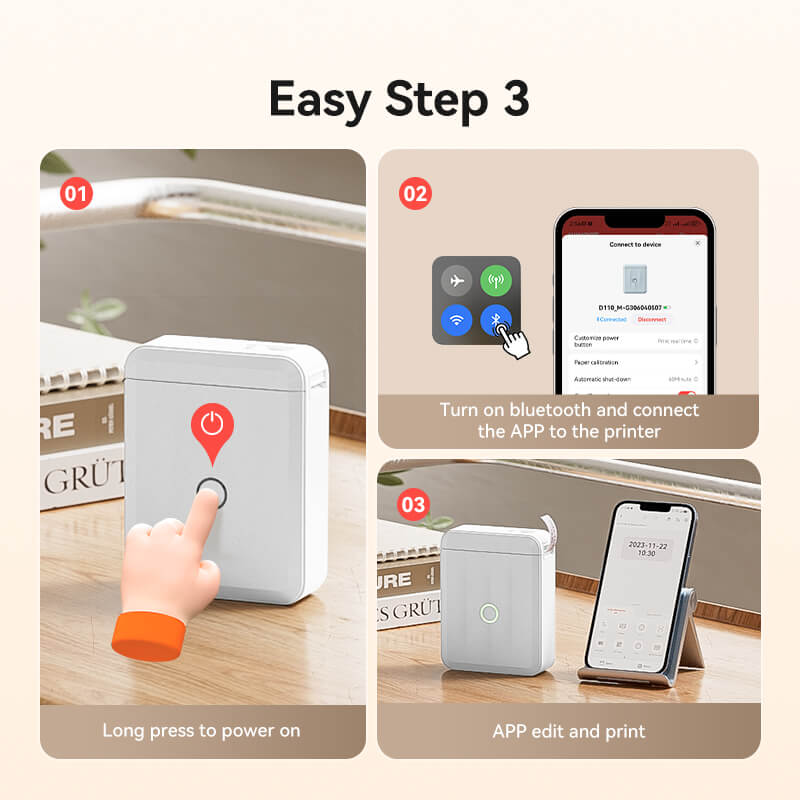 D110 Upgraded Bluetooth Printer for Office, Home, Kitchen, School