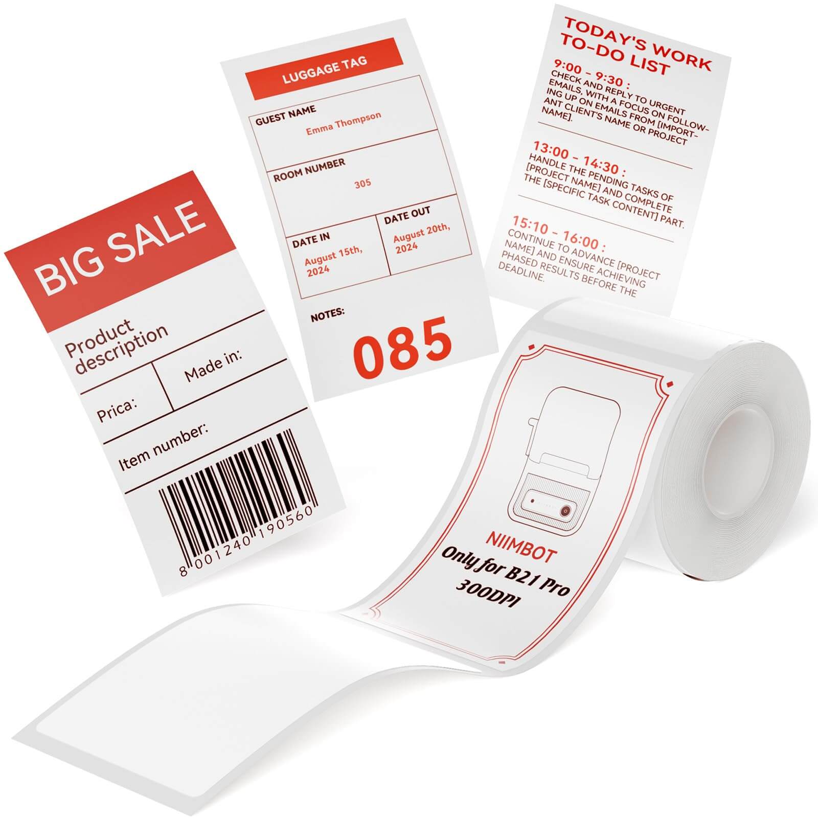 Photo Papers, Red&Black Labels for B21 Pro-34