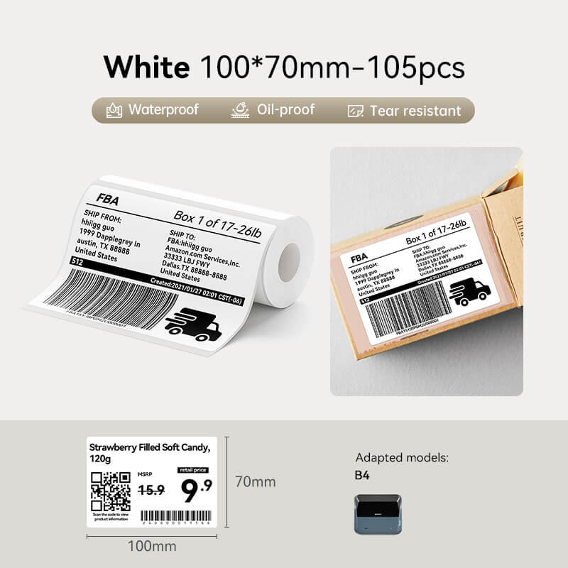 B4 Inkless Thermal Label Maker for Shipping Label, Idea for bussiness&offices
