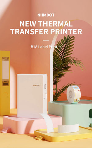 NIIMBOT B18 Color Label Printer, Wireless Bluetooth Connection, Portable,Mobile Editing,Support Color Printing Rechargeable