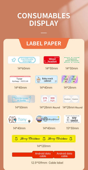 NIIMBOT B18 Color Label Printer, Wireless Bluetooth Connection, Portable,Mobile Editing,Support Color Printing Rechargeable