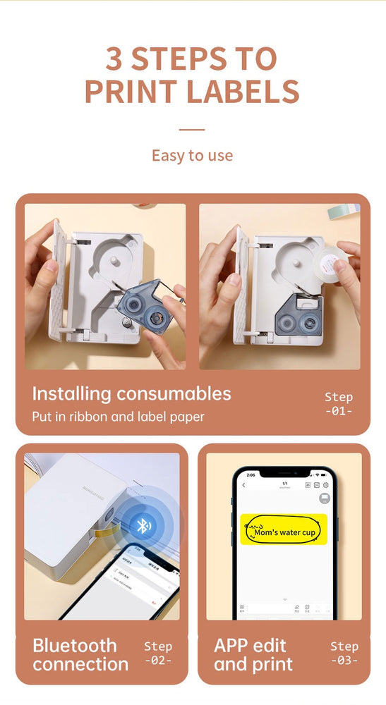 NIIMBOT B18 Color Label Printer, Wireless Bluetooth Connection, Portable,Mobile Editing,Support Color Printing Rechargeable