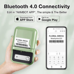 B21 Portable Bluetooth Label Maker Machine with 1 pack 50x30mm label